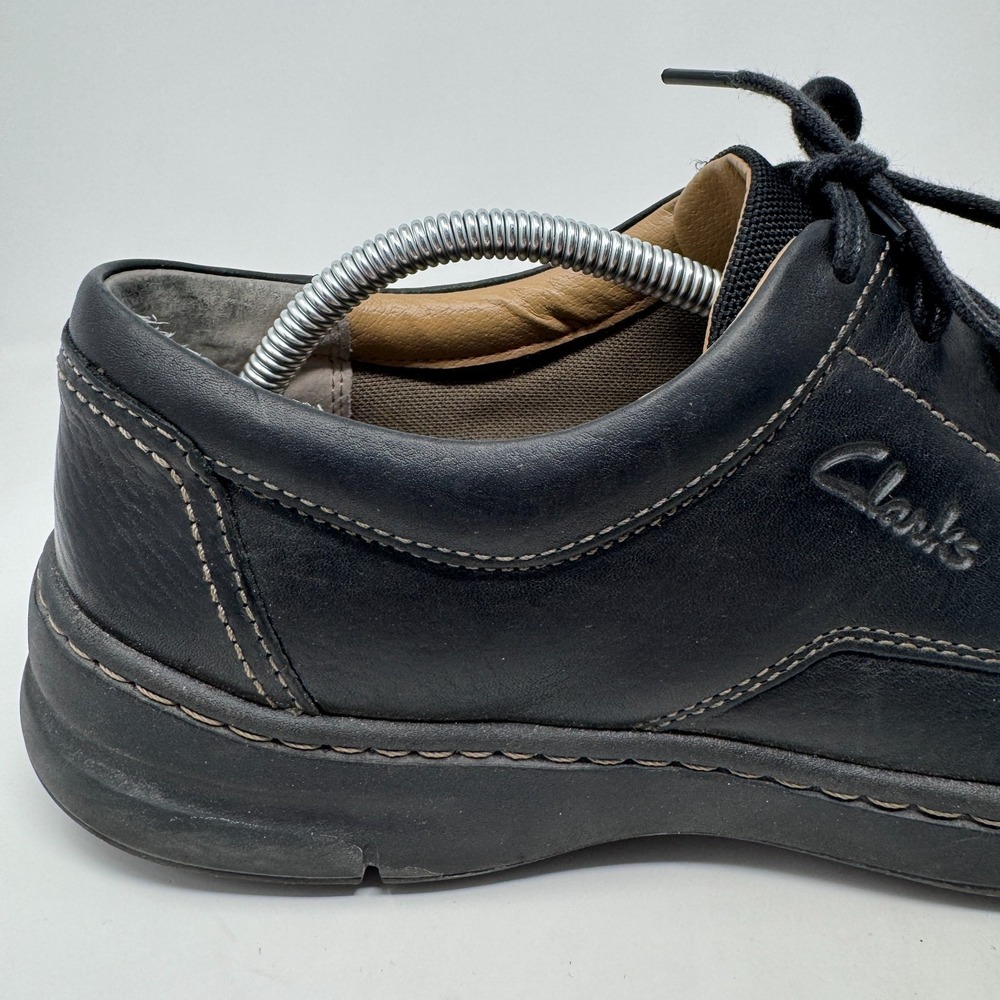 Clarks Black Leather Comfort Cushion Shoes Lace Up Oxford Men's‎ Size 11 M - Picture 3 of 16